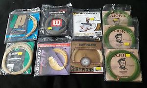 (9) PACKS VINTAGE TENNIS STRINGS LOT! PRINCE DUNLOP CHAMPIONSHIP WILSON HEADGEAR