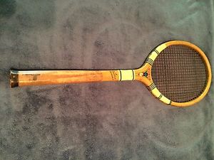 Dunlop Wood Tennis Racquet, Blue Wing, Rare