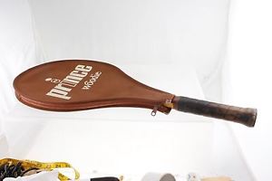 Prince Woodie Ash/Maple/Graphite Leather Grip 4 5/8 EUC W/ Org Jacket Raquet