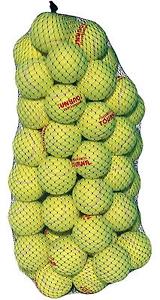 New Yellow Tourna Pressureless Tennis Ball Pack of 60 with Mesh Bag for Practice