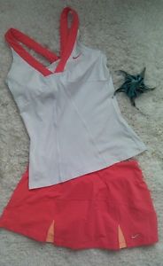 NIKE DRI-FIT Power Tennis Pleated SKORT & TANK OUTFIT Athletic Size MEDIUM