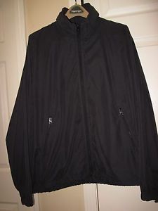 NEW "HEAD" L BLACK TENNIS/SPORTS JACKET W/HIDDEN HOOD & BACK ZIP POUCH -NICE!