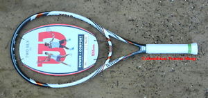 New Wilson BLX Two 110 Basalt OS tennis racket white/char/copper racket $229