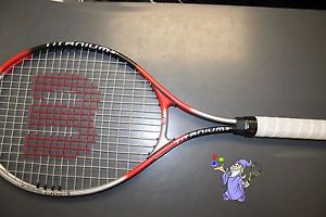 Wilson Titanium 3 Tennis Racquet - Soft Shock L3 - 4 3/8 - Red Black Silver USED