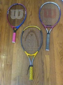 3 kids tennis racquets Venus Serena Williams 25 Titanium Agassi 60 racket wilson