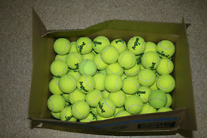 100 USED YELLOW TENNIS BALLS FOR CLASSROOM CHAIRS,ROLLING WALKERS OR DOG TOYS
