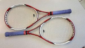 2 Prince EXO3 Hornet 100 Tennis Racquet Racquets 4 3/8 New Strings 2016