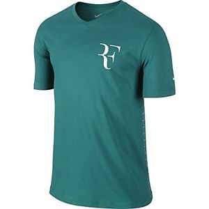 NIKE Premier Roger Federer Men's Shirt V-Neck Radiant Emerald / White 688576–309