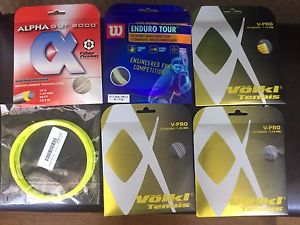 *Lot of 6* Volkl V-Pro Cyclone Wilson Enduro Alpha Gut Tennis String Sets Lot