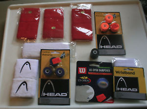 TENNIS, SUPPLIES: OVERGRIPS, WRIST BANDS, HEAD BAND, DAMPER