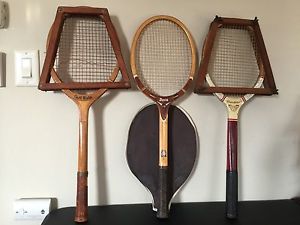 Lot of 3 RARE, VTG, Wood Tennis Racquets, Davis, Wright&Ditson, Court Master