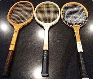 3 VINTAGE RACQUETS FRED PERRY ITALY REGENT CONTENDER TOURNAMENT HARRY C. LEE