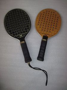 2 Vintage Marcraft Swinger Limited Aluminum Frame Maple Wood Paddle Ball Racquet