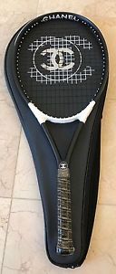Rare! BNWT Authentic Chanel Black White Logo Tennis Racket