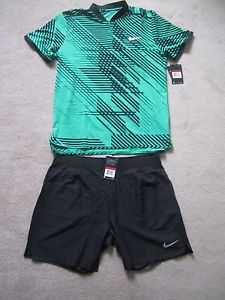 Nike Federer Premier Advantage Henley Polo SIZE: LARGE/ Flex Short SIZE: LARGE