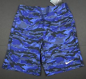 NEW Nike 9 Inch Gladiator Blue Printed Camo Tennis Shorts FEDERER NADAL 685236