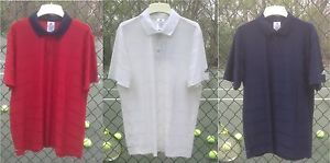 Adidas ~ Mens Tennis Classic Trade Polo CLIMALITE ~ Red/White/Navy ~ S/M/L ~ NWT