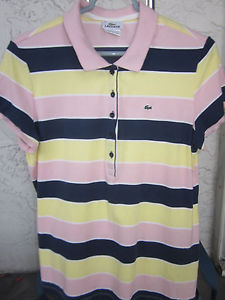 Womens Lacosta short sleve Polo shirt pink yellow blue  Size 46