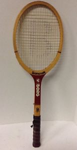 VINTAGE BANCROFT TENNIS RACKET BJORN BORG WOOD ESTABLISHED 1882 GOOD SHAPE !!