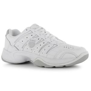 K Swiss Grancourt II Tennis Shoes Womens White/Silver Trainers Sneakers