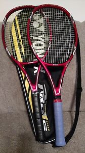 2 Yonex rdis 100 tennis racquets, case