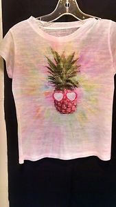 Lucky in Love Tennis Girls "Pineapple" Tee, Multi Colored US Size M)10-12)