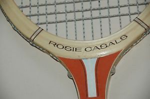 Vintage Wood Spalding Rosie Casals Fiber Tennis Racquet 27" x 9."  4.1/4"