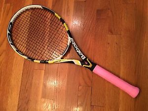 Babolat Aero Pro Team Tennis Racquet New Strings New Grip 4 3/8 Very Good