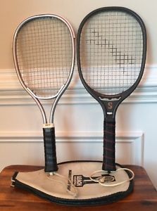 2 VINTAGE RACQUET BALL PADDLES SLAZENGER HAWK 4208 & LEACH PRO CHARLIE BRUMFIELD