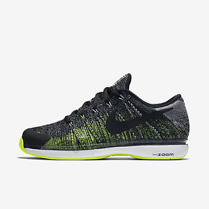 Nike Zoom Vapor Flyknit Tennis Shoes Sizes 9-13 Black White Volt Oreo 885725-002