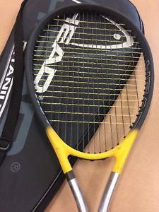 Head Ti.s4 Tennis Racquet 4 1/2" With Case and New Hybrid String Job/Overgrip