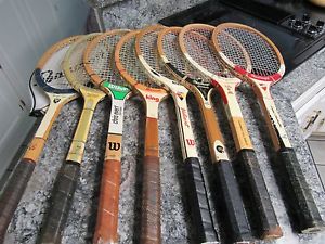 VINTAGE WOOD TENNIS RACKETS LOT OF 8 EVERT, KING, KRAMER & Regent and More