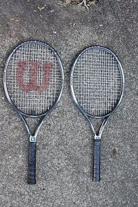 pair of 2 Wilson Hammer system 3.4 OS Oversize Head Tennis Racquets racket lot