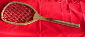 Vintage Wood Wooden Lawn Tennis Racket Flat Top Man Cave