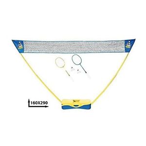 CDTS ENSEMBLE DE BADMINTON 2 RAQUETTES CORDAGE 2 VOLANTS FILET ET COFFRET *NEUF*