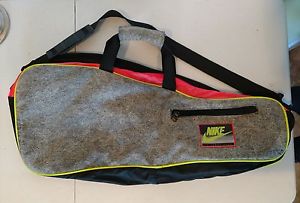 1990's NIKE CHALLENGE COURT AGGASI TENNIS BAG 4 RACQUETS NEON TRIM