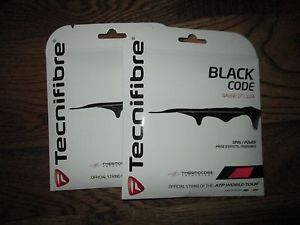 Tecnifibre Black Code Tennis String 2 packs Gauge 17/1.24(black)