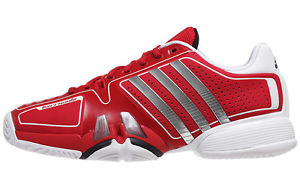 Adidas Baricade 7 mens tennis shoe, Djokovic style,red/silver/white size8 1/2