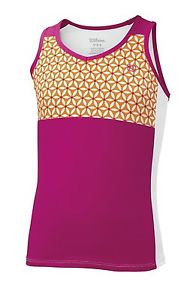 Wilson Sweet Success Tank - Orange/Hottest Pink/White-Medium