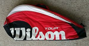 Brand New Wilson Tour tennis racquet bag with plastic still on strap, holds 2