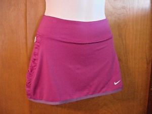 Nike Dri-Fit Tie Breaker Knit Tennis Skirt Skort Magenta Violet NEW XS MSRP $58