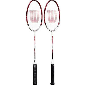 Wilson Titanium Smash Badminton Racket (Red, 2 Rackets)