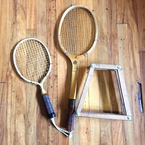 Lot of 2 Vintage DAYTON & HARRY LEE Tennis Rackets Racquets w/ Press