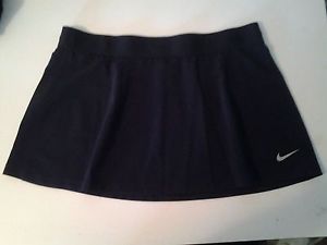 546093 010 NIKE TENNIS SKIRT SIZE LARGE BLACK DRI-FIT ELASTIC WAIST NWT