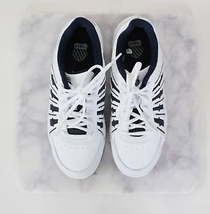 NWOB K-Swiss white and blue tennis sneakers. S 5