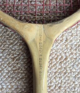 Vintage ERNIE ROSE Sports Shop Wooden Squash Racket Racquet 1920-40s Era EUC