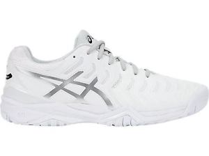 Asics Gel Resolution 7 men White/Silver E701E-0193 + Free socks