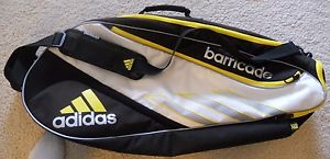 Adidas Barricade 6 Pack Tennis Bag Black/White/Yellow - NICE