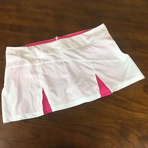 Women's Bolle Tech Tennis Skirt Size XL, White W Pink Lined with Shorts