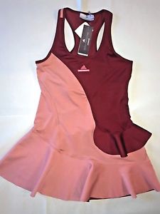 ADIDAS TENNIS DRESS sz Medium M Barricade STELLA McCARTNEY Deep Red / Sake NEW